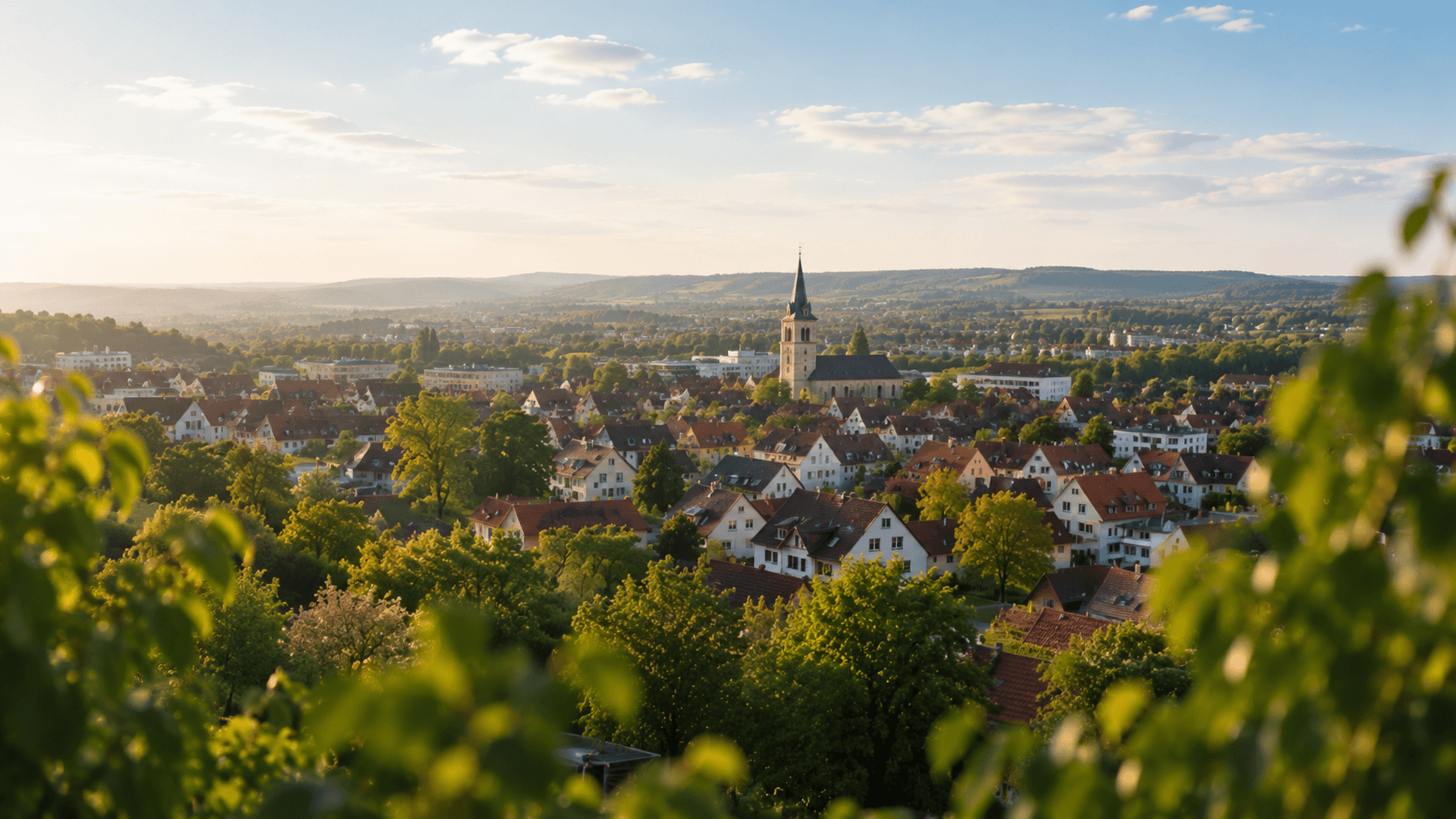 Stadtbild und regionale Landschaft rund um Ketsch