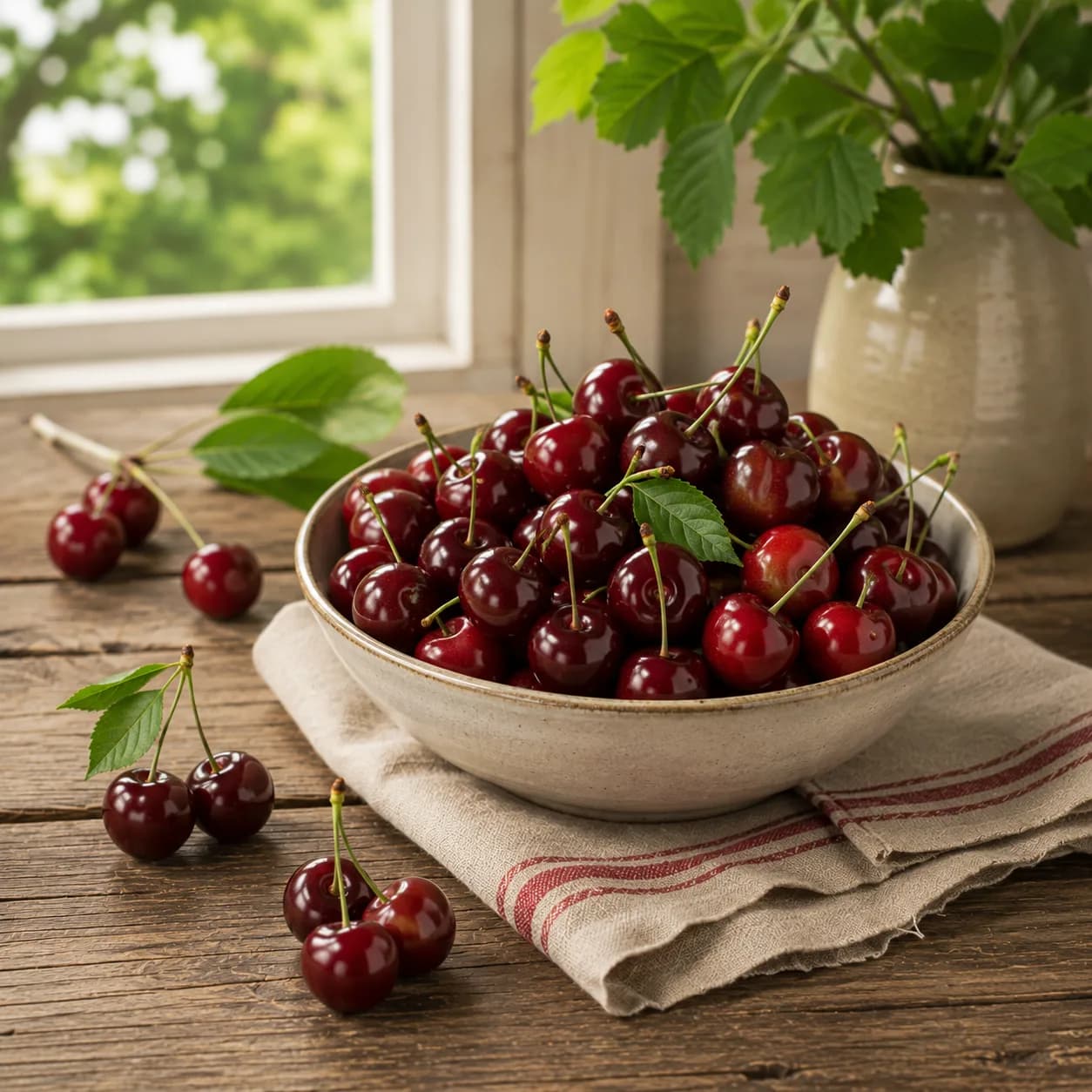 Frische Kirschen als Sommerobst direkt vom Hof