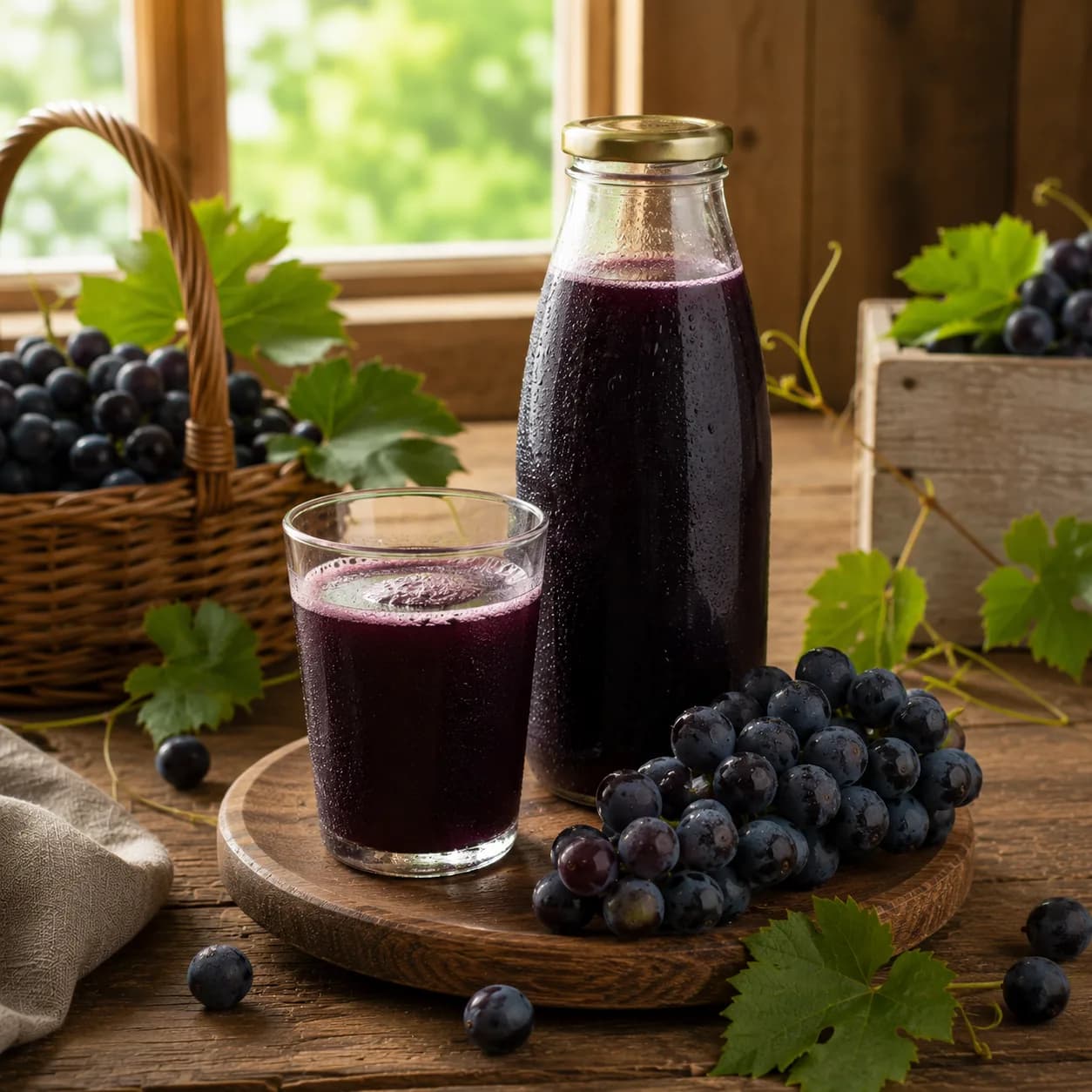 Trauben und Saft